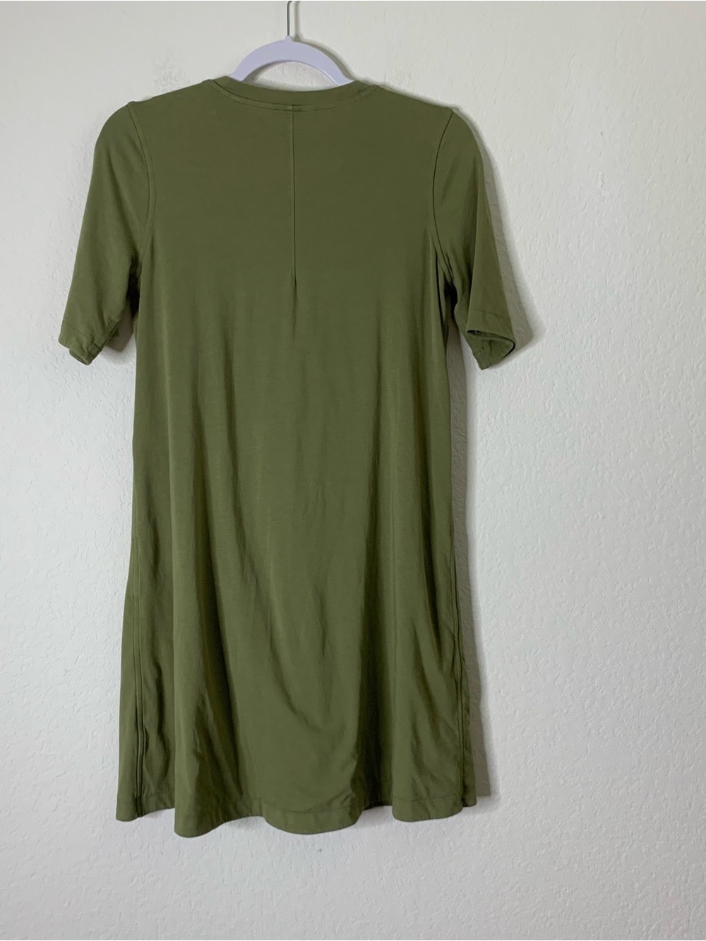 Lululemon womens green cotton wrap front SS shirt dress 8 - Picture 6 of 7